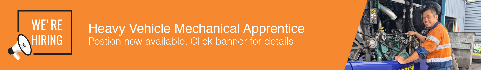Heavy Commercial Vehicle Mechanical Technology Apprentice Banner
